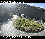 Webcam sur la D186 située sur la route d'accès à la station de ski de Risoul. Caméra située quelques centaines de mètres après le village de Risoul, entre Gaudissart-bas et Gaudissart-haut