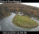 Webcam sur la D186 située sur la route d'accès à la station de ski de Risoul. Caméra située quelques centaines de mètres après le village de Risoul, entre Gaudissart-bas et Gaudissart-haut