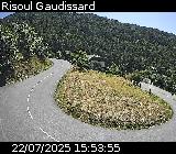 Webcam sur la D186 située sur la route d'accès à la station de ski de Risoul. Caméra située quelques centaines de mètres après le village de Risoul, entre Gaudissart-bas et Gaudissart-haut