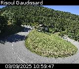 Webcam sur la D186 située sur la route d'accès à la station de ski de Risoul. Caméra située quelques centaines de mètres après le village de Risoul, entre Gaudissart-bas et Gaudissart-haut