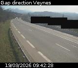 Webcam à la sortie de Gap sur la D994. Vue orientée vers Veynes