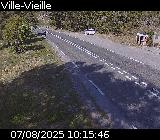 Webcam sur la D902 à hauteur de Ville-Vieille. Vue orientée vers Château Queyras