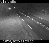Webcam sur la D902 à hauteur de Ville-Vieille. Vue orientée vers Château Queyras