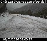 Webcam au début de la D947 au niveau du carrefour de l'Estéyère, proche de la jonction avec la D902 à Château Queyras