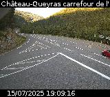 Webcam au début de la D947 au niveau du carrefour de l'Estéyère, proche de la jonction avec la D902 à Château Queyras