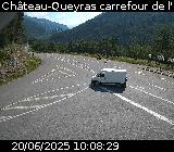Webcam au début de la D947 au niveau du carrefour de l'Estéyère, proche de la jonction avec la D902 à Château Queyras