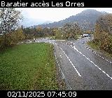 Webcam à Baratier sur la route de Pramouton permettant l'accès aux Orres. Caméra située sur la D40.