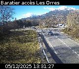 Webcam à Baratier sur la route de Pramouton permettant l'accès aux Orres. Caméra située sur la D40.