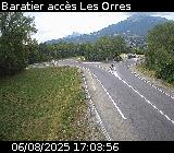 Webcam à Baratier sur la route de Pramouton permettant l'accès aux Orres. Caméra située sur la D40.
