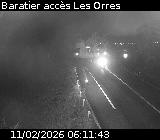 Webcam à Baratier sur la route de Pramouton permettant l'accès aux Orres. Caméra située sur la D40.