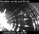 Webcam à Baratier sur la route de Pramouton permettant l'accès aux Orres. Caméra située sur la D40.