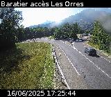 Webcam à Baratier sur la route de Pramouton permettant l'accès aux Orres. Caméra située sur la D40.