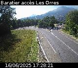 Webcam à Baratier sur la route de Pramouton permettant l'accès aux Orres. Caméra située sur la D40.