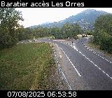 Webcam à Baratier sur la route de Pramouton permettant l'accès aux Orres. Caméra située sur la D40.
