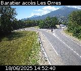 Webcam à Baratier sur la route de Pramouton permettant l'accès aux Orres. Caméra située sur la D40.