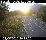 Webcam à Baratier sur la route de Pramouton permettant l'accès aux Orres. Caméra située sur la D40.