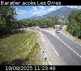 Webcam à Baratier sur la route de Pramouton permettant l'accès aux Orres. Caméra située sur la D40.