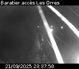 Webcam à Baratier sur la route de Pramouton permettant l'accès aux Orres. Caméra située sur la D40.