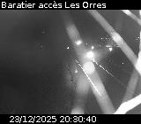 Webcam à Baratier sur la route de Pramouton permettant l'accès aux Orres. Caméra située sur la D40.