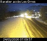 Webcam à Baratier sur la route de Pramouton permettant l'accès aux Orres. Caméra située sur la D40.