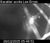 Webcam à Baratier sur la route de Pramouton permettant l'accès aux Orres. Caméra située sur la D40.