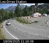 Webcam dans la station des Orres à Pramouton sur la D40. Caméra située au niveau du dernier virage avant le centre station 1650