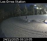 Webcam dans la station des Orres à Pramouton sur la D40. Caméra située au niveau du dernier virage avant le centre station 1650