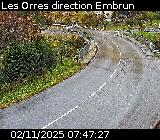 Webcam à Les Orres sur la route de Pramouton entre le village des Orres et la station des Orres. Caméra située sur la D40.