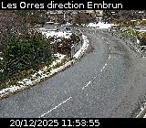 Webcam à Les Orres sur la route de Pramouton entre le village des Orres et la station des Orres. Caméra située sur la D40.
