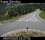 <h2>Webcam à l'entrée de la station Super Devoluy. Vue orientée vers la sortie de la station</h2>