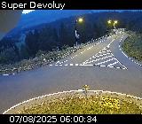 <h2>Webcam à l'entrée de la station Super Devoluy. Vue orientée vers la sortie de la station</h2>