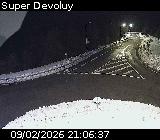 <h2>Webcam à l'entrée de la station Super Devoluy. Vue orientée vers la sortie de la station</h2>
